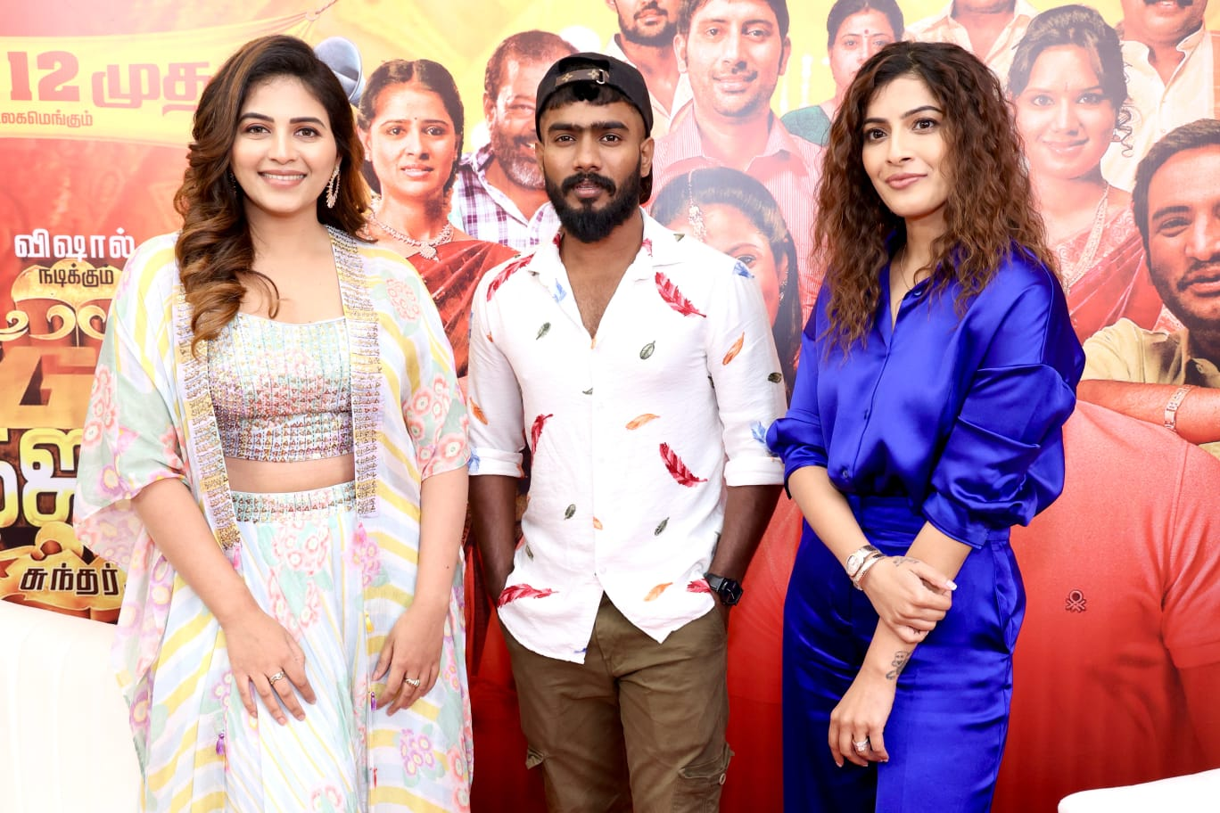 Tamil film promotional event five-people group